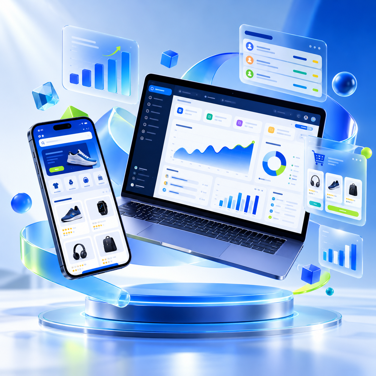 Technology that moves your business forward. illustration and visual overview